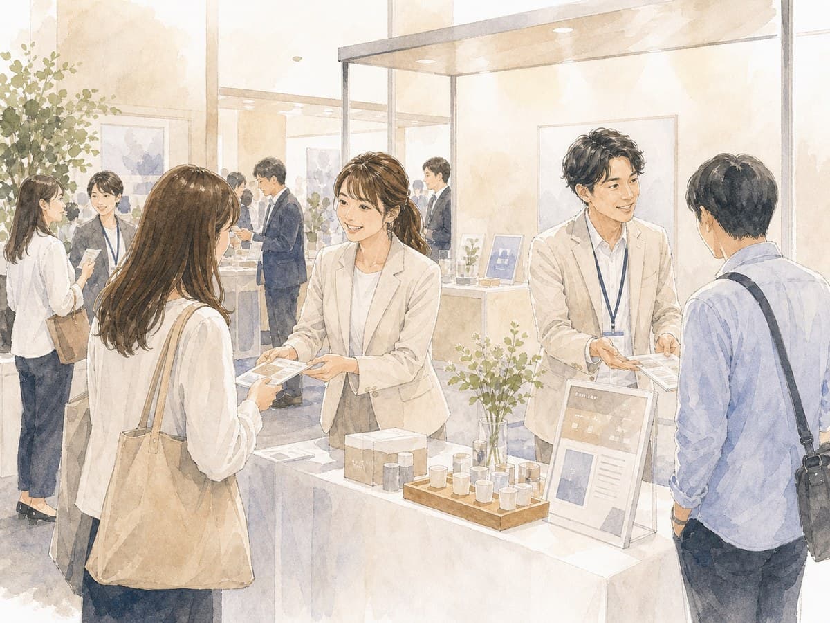 商業施設や店頭でお客様に商品を案内する販売代行・販売促進支援のイメージ
